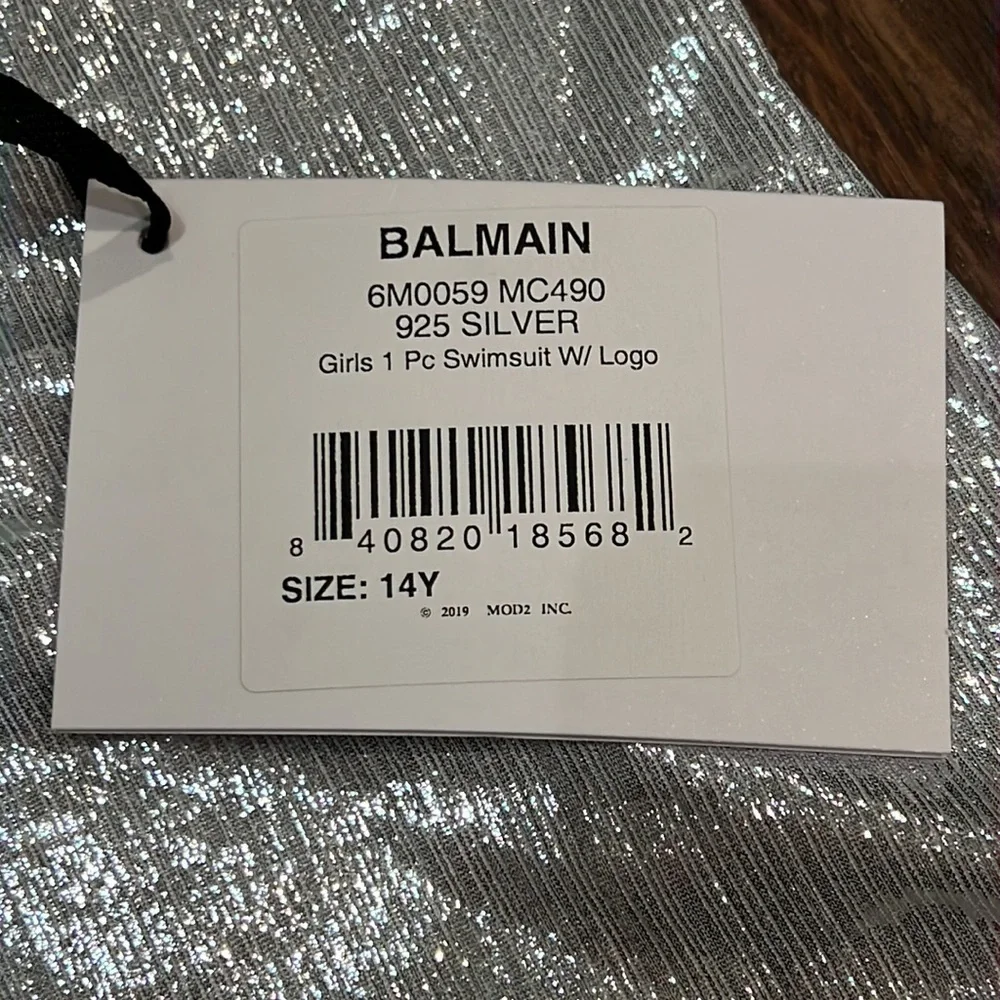 Balmain Silver One Piece With Logo
